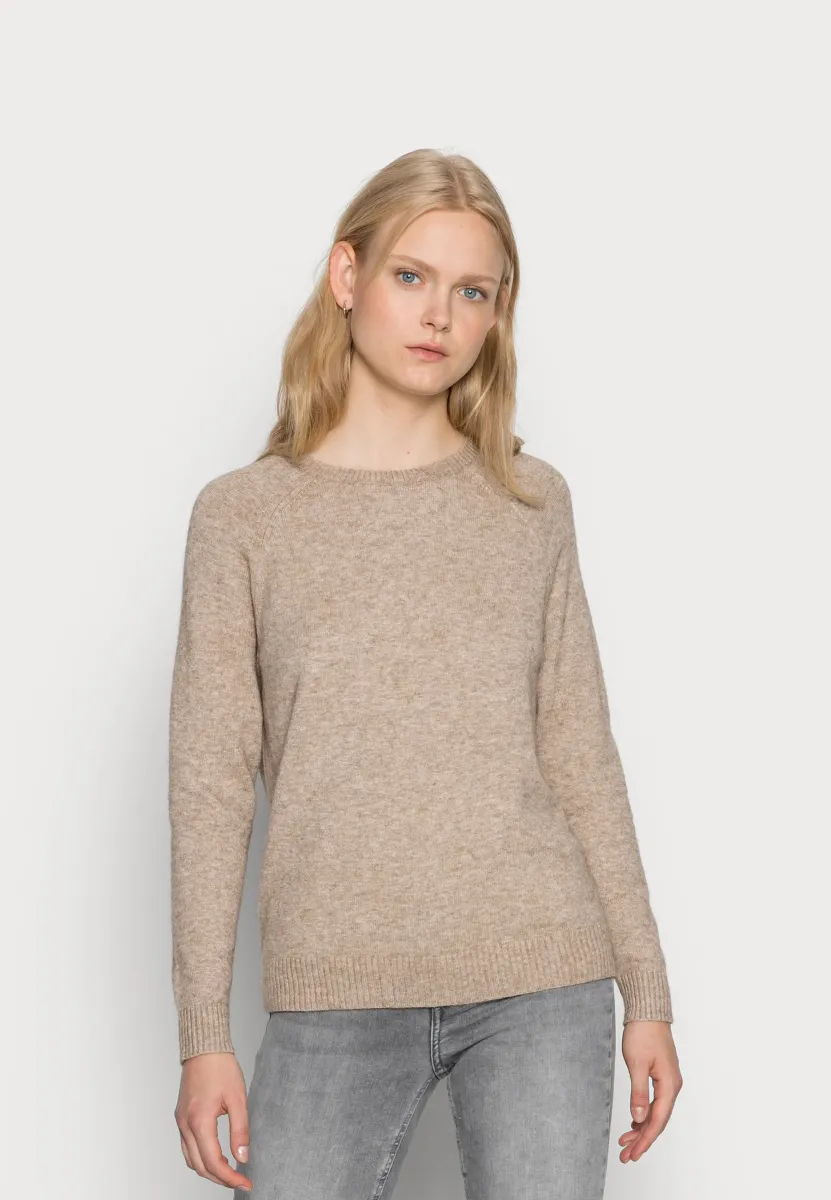 ONLLESLY KINGS NOOS - Strickpullover - beige melange