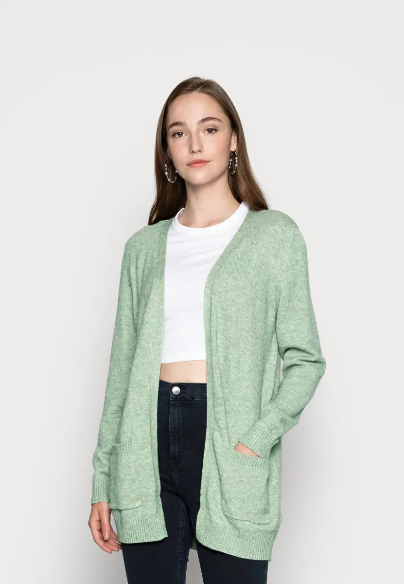 ONLLESLY OPEN - Strickjacke - basil melange