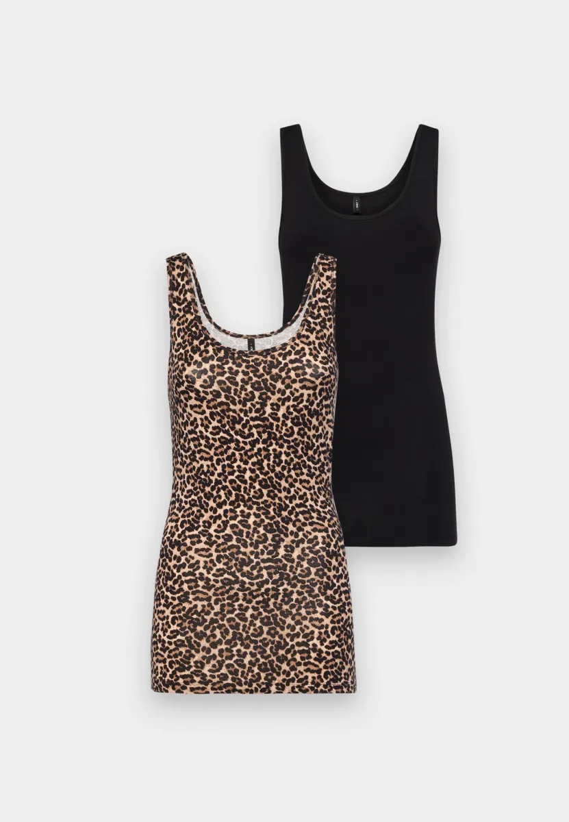 ONLLIVE LOVE AOP S/L TANK TOP 2-PACK - Top - black/gingerroot tikkie leo