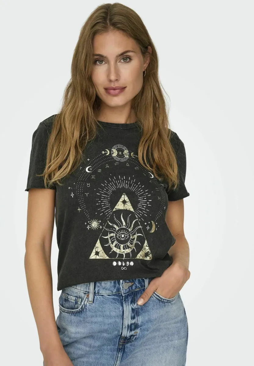 ONLLUCY LIFE REG S/S JRS NOOS - T-Shirt print - black