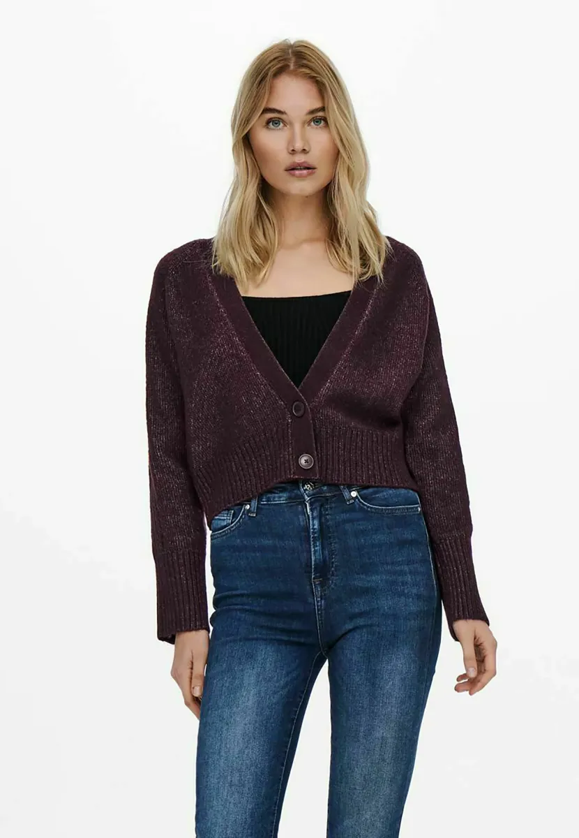 ONLMACADAMIA L/S CARDIGAN BF KNT - Strickjacke - winetasting