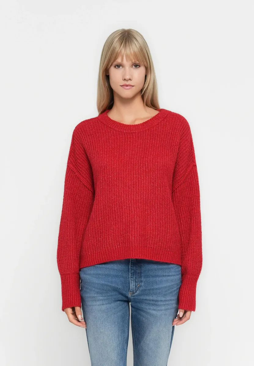 ONLMALLY LIFE DETAIL O NECK - Strickpullover - salsa