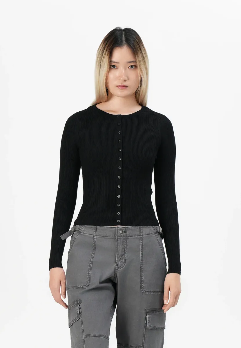 ONLMEDDI O NECK - Strickjacke - black