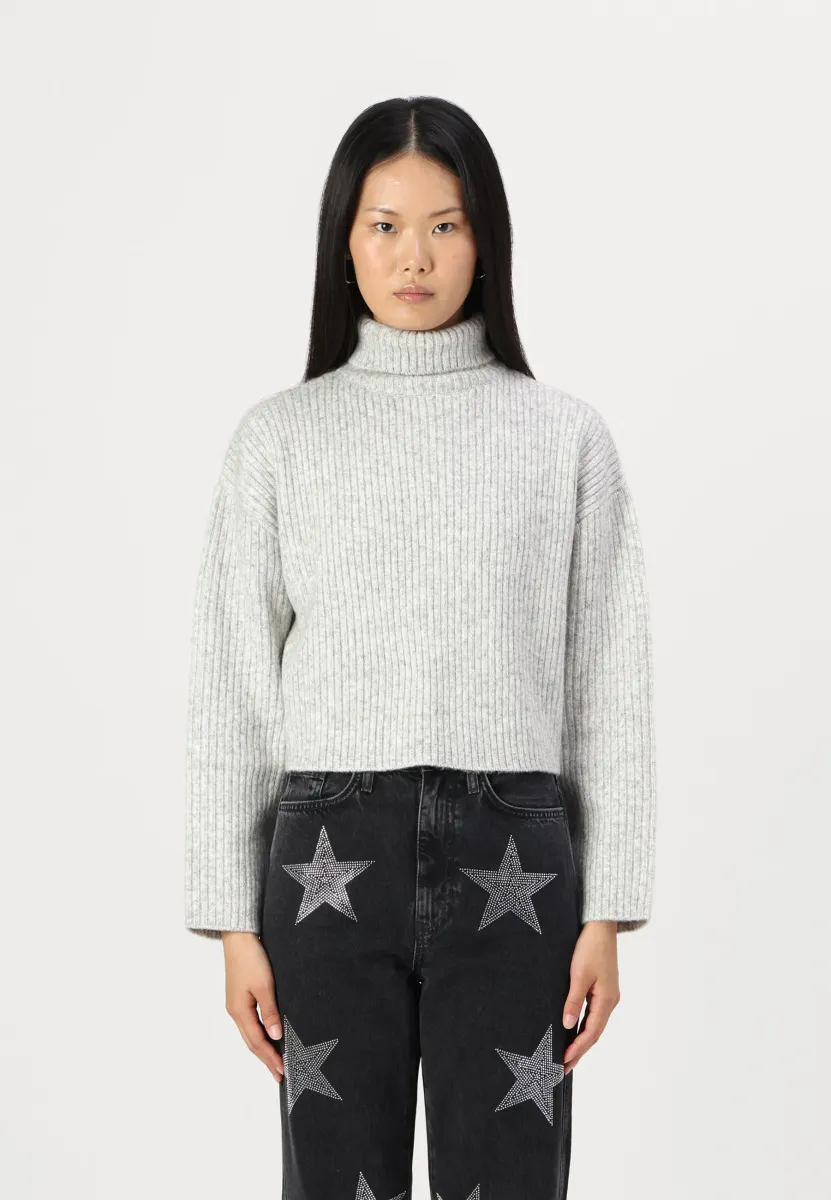 ONLMELANIE ROLLNECK - Strickpullover - light grey