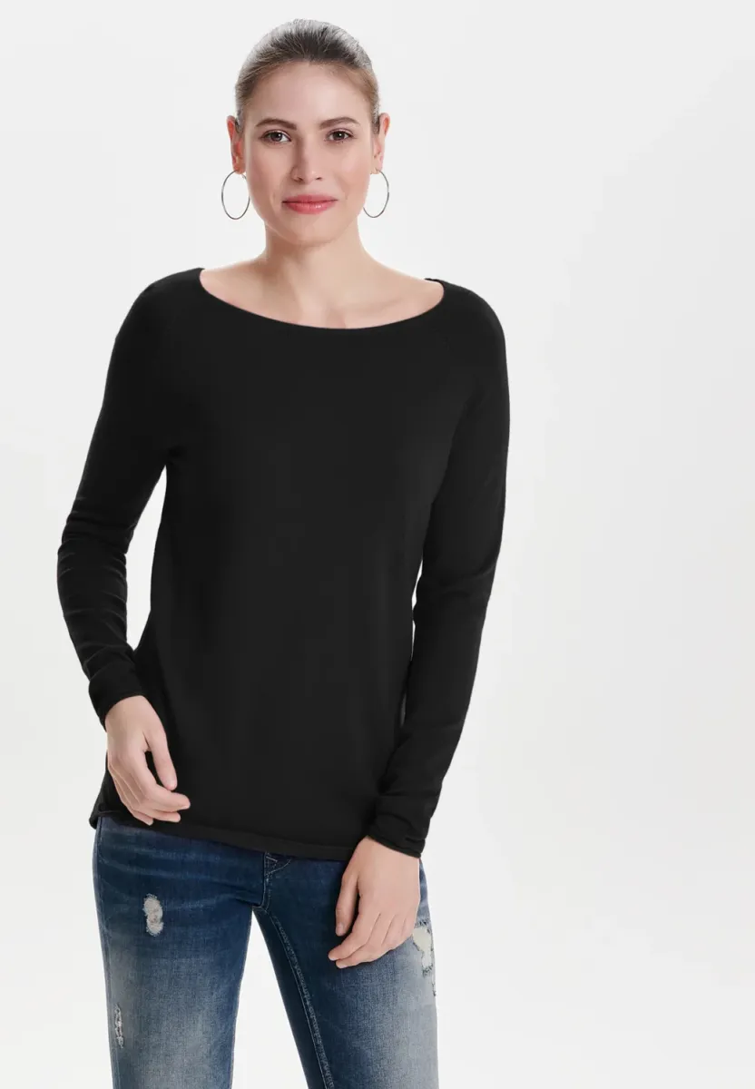 ONLMILA LACY L S LONG  - Strickpullover - black