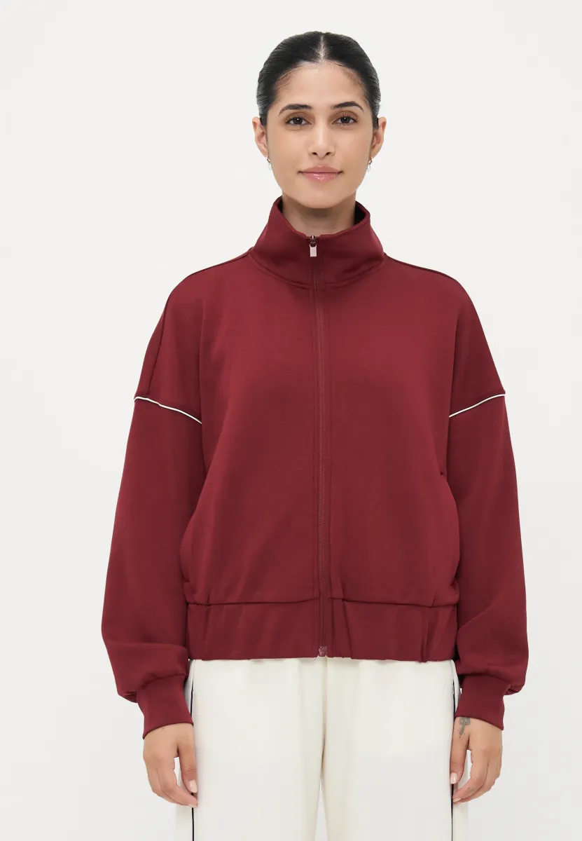 ONLMILA ZIP LOOSE - Trainingsjacke - bordeaux/cloud dancer