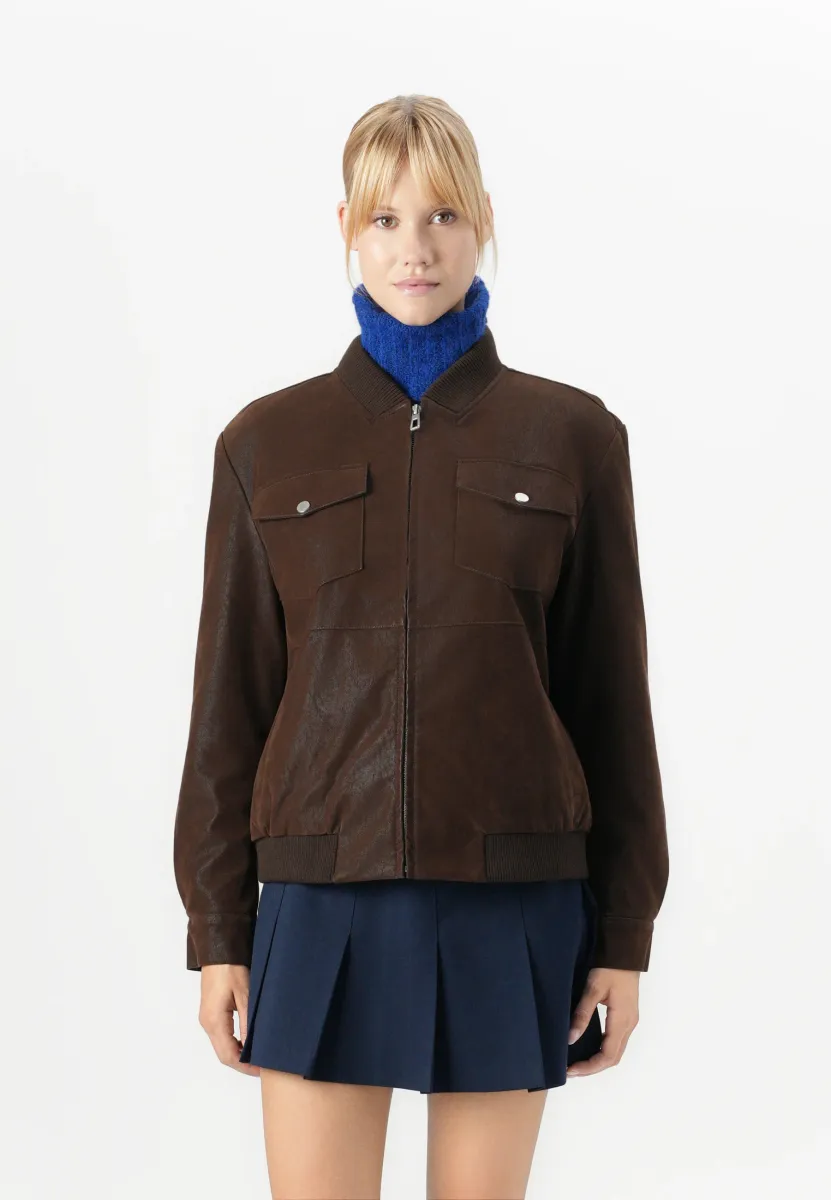 ONLMILEY JACKET - Kunstlederjacke - black coffee