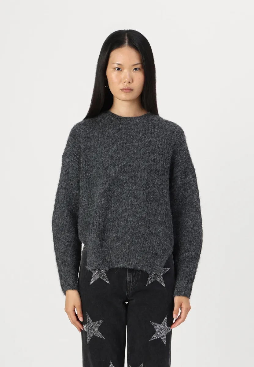 ONLMOON LIFE SLIT - Strickpullover - dark grey