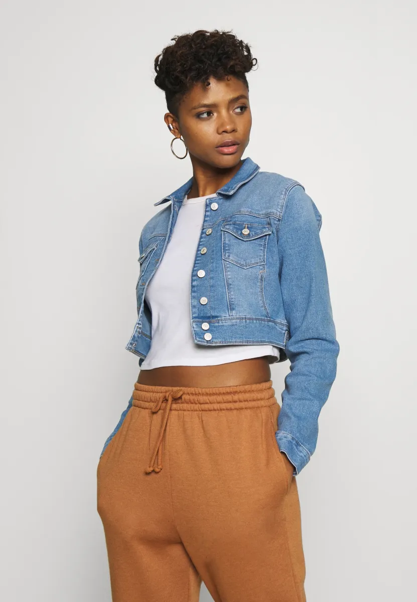 ONLNEW WESTA CROPPED JACKET - Jeansjacke - light blue denim