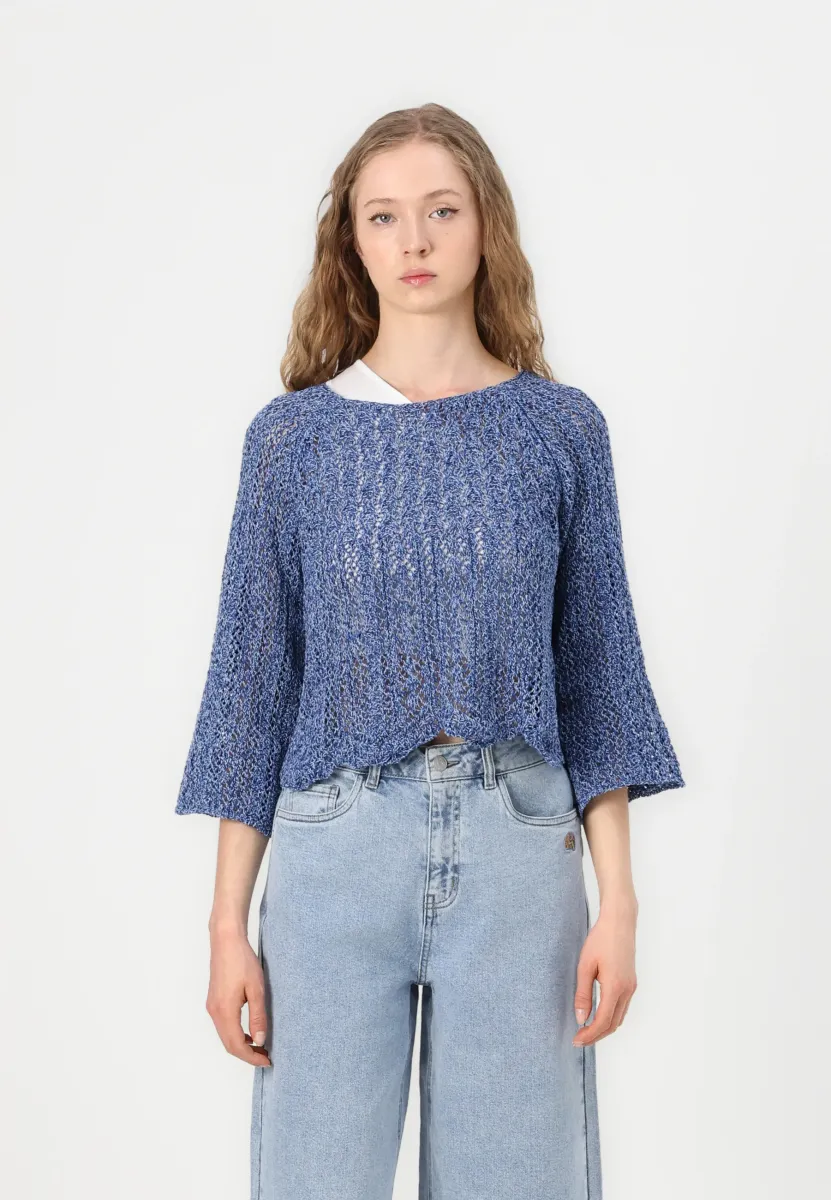 ONLNOLA LIFE 3/4 PULLOVER NOOS - Strickpullover - light blue