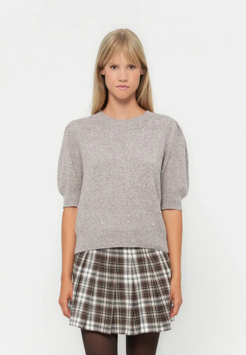 ONLPEARLY O NECK PEARL  - Strickpullover - leafless tree