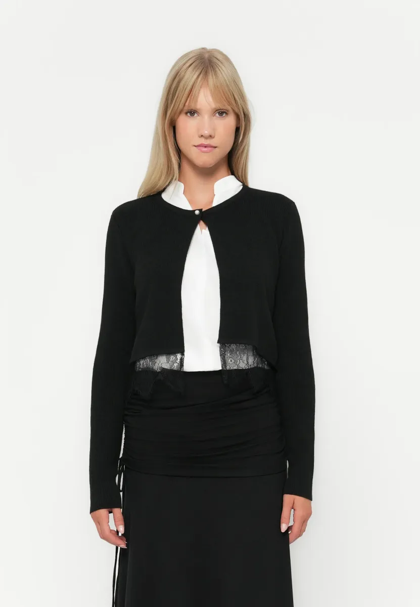 ONLPERRY LIFE MIX CARDIGAN O NECK - Strickjacke - black