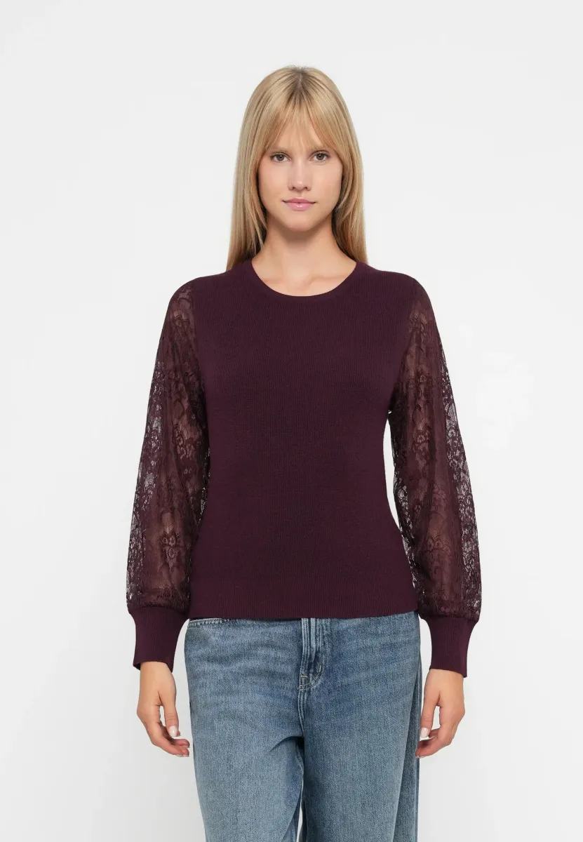 ONLPERRY LIFE MIX O NECK - Strickpullover - winetasting