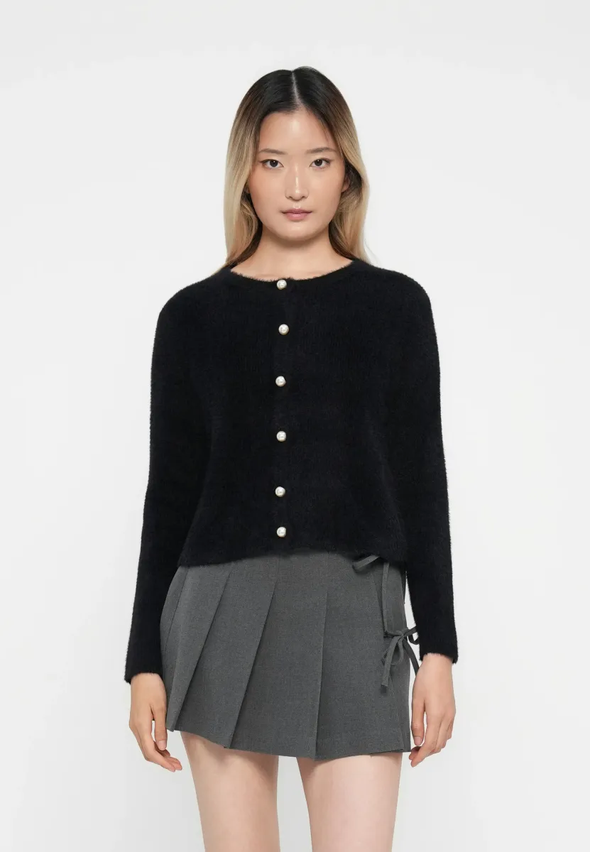 ONLPETRA O NECK - Strickjacke - black