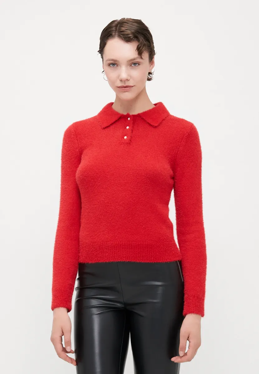 ONLPETRA POLO BLING - Strickpullover - salsa