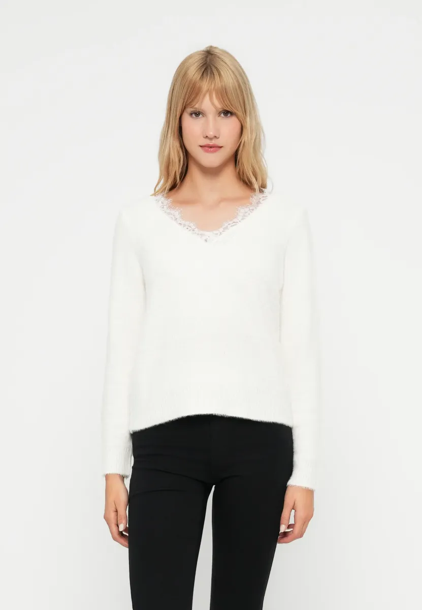 ONLPIUMO V NECK - Strickpullover - cloud dancer