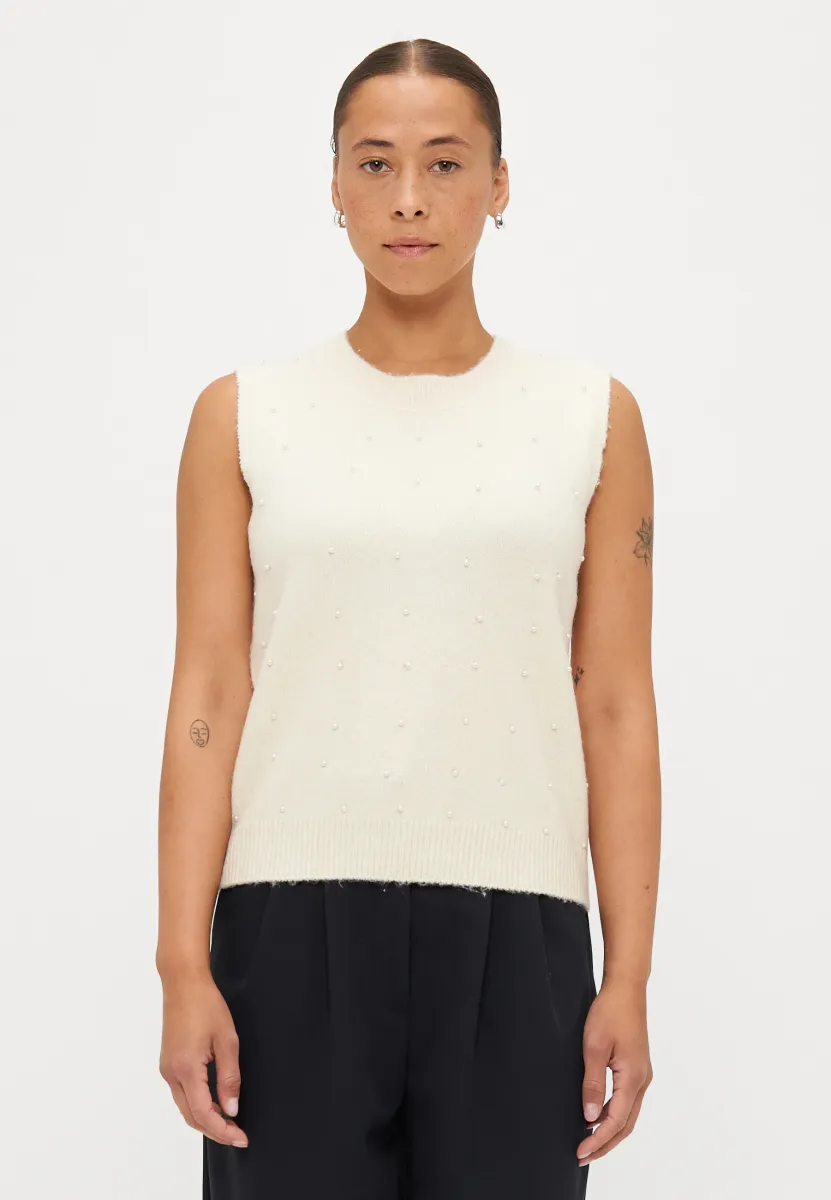 ONLRENATA O NECK VEST  - Strickpullover - whitecap gray/white