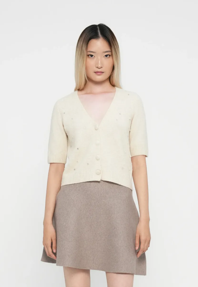 ONLRENE BLING CARDIGAN - Strickjacke - beige