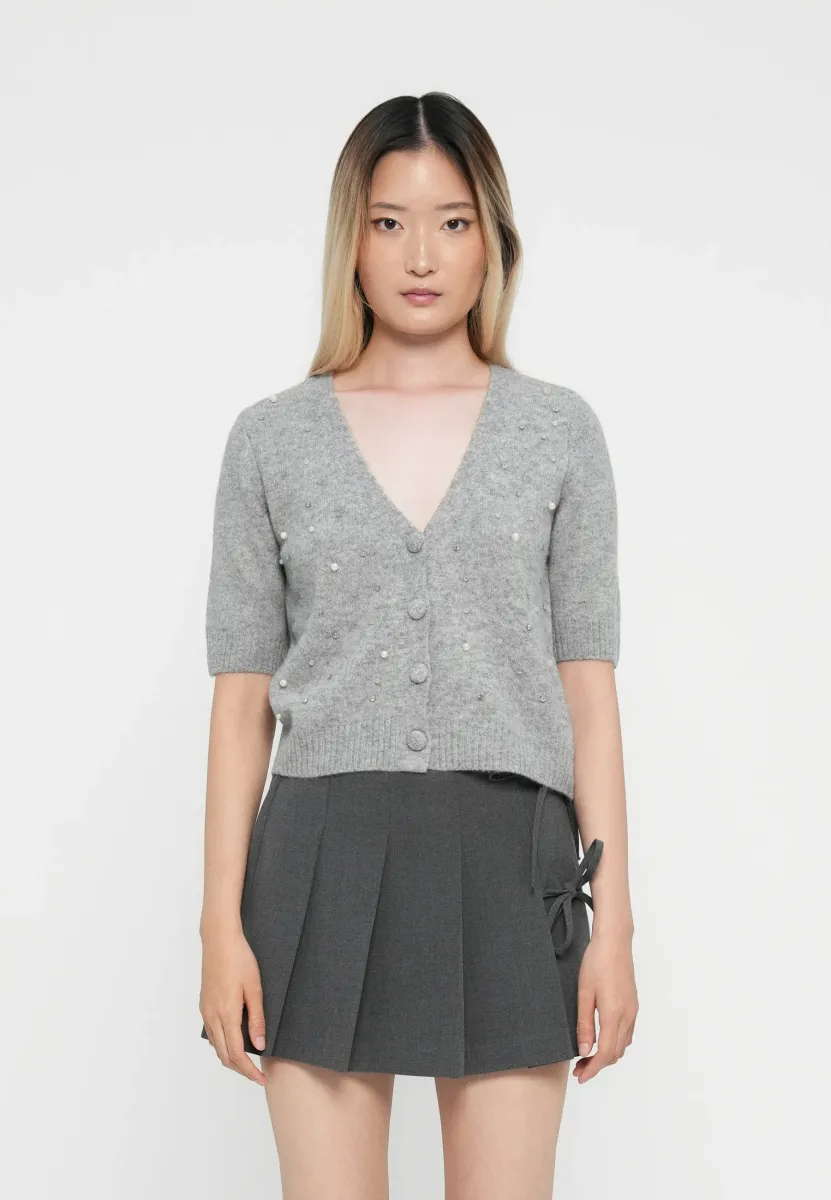 ONLRENE BLING CARDIGAN - Strickjacke - medium grey melange