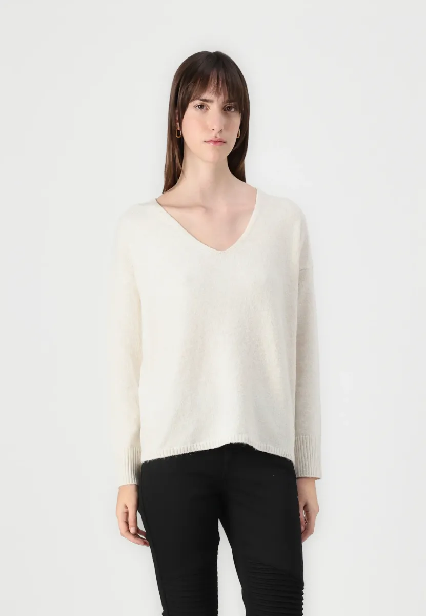 ONLRICA LIFE L/S V-NECK NOOS - Strickpullover - birch melange