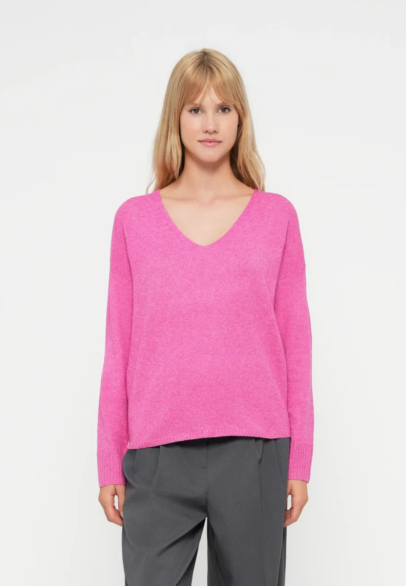ONLRICA LIFE L/S V-NECK NOOS - Strickpullover - raspberry rose