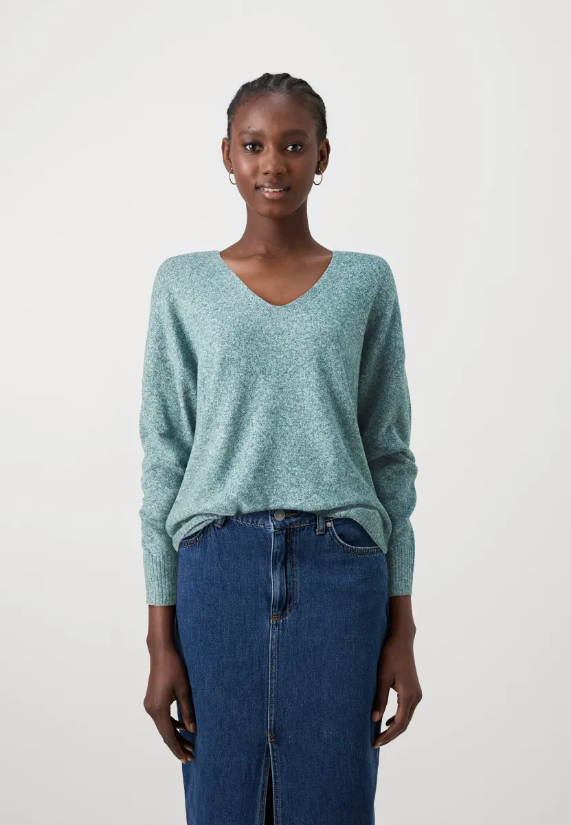 ONLRICA LIFE L/S V-NECK NOOS - Strickpullover - sea moss