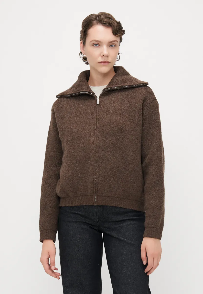 ONLROSE ZIP CARDIGAN - Strickjacke - coffee quartz
