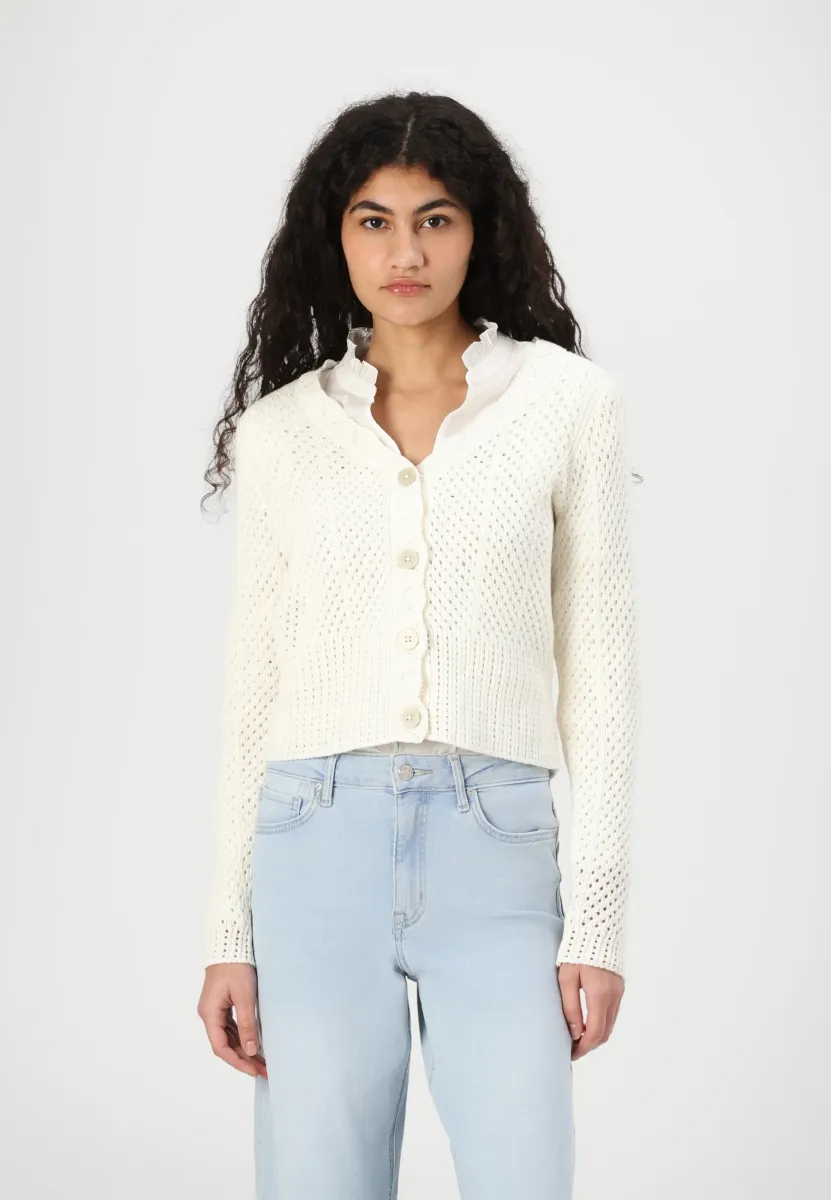 ONLROSELIA LS V-NECK - Strickjacke - cloud dancer