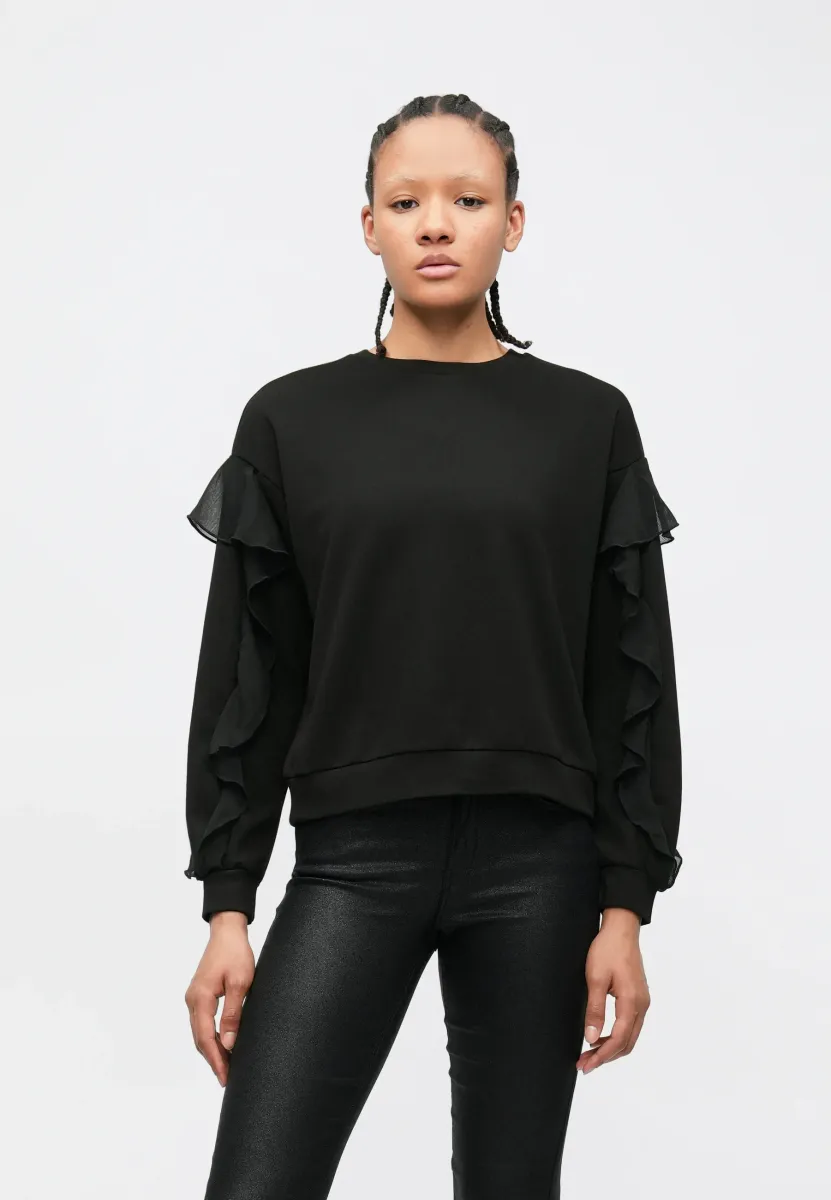 ONLSCARLET FLOUNCE - Sweatshirt - black
