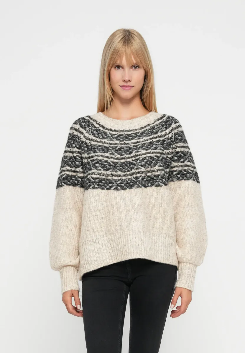 ONLSIDONA LIFE O NECK - Strickpullover - birch