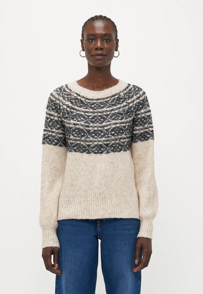 ONLSIDONA LIFE O NECK  - Strickpullover - birch/black