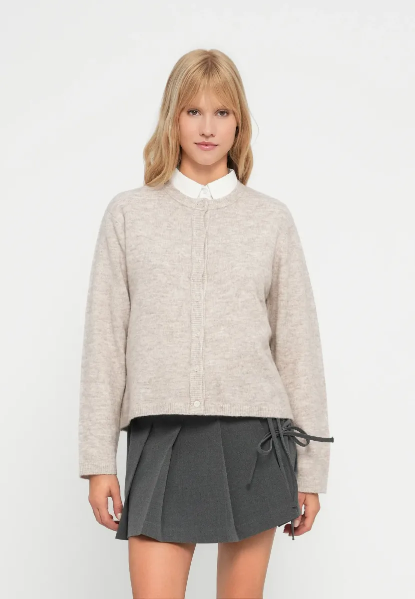 ONLSIMONI O-NECK - Strickjacke - pumice stone