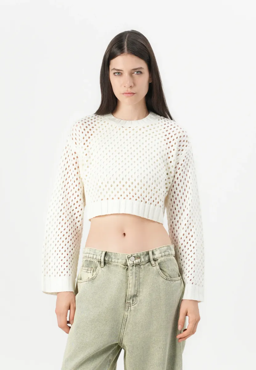 ONLSMILLA SHORT - Strickpullover - marshmallow