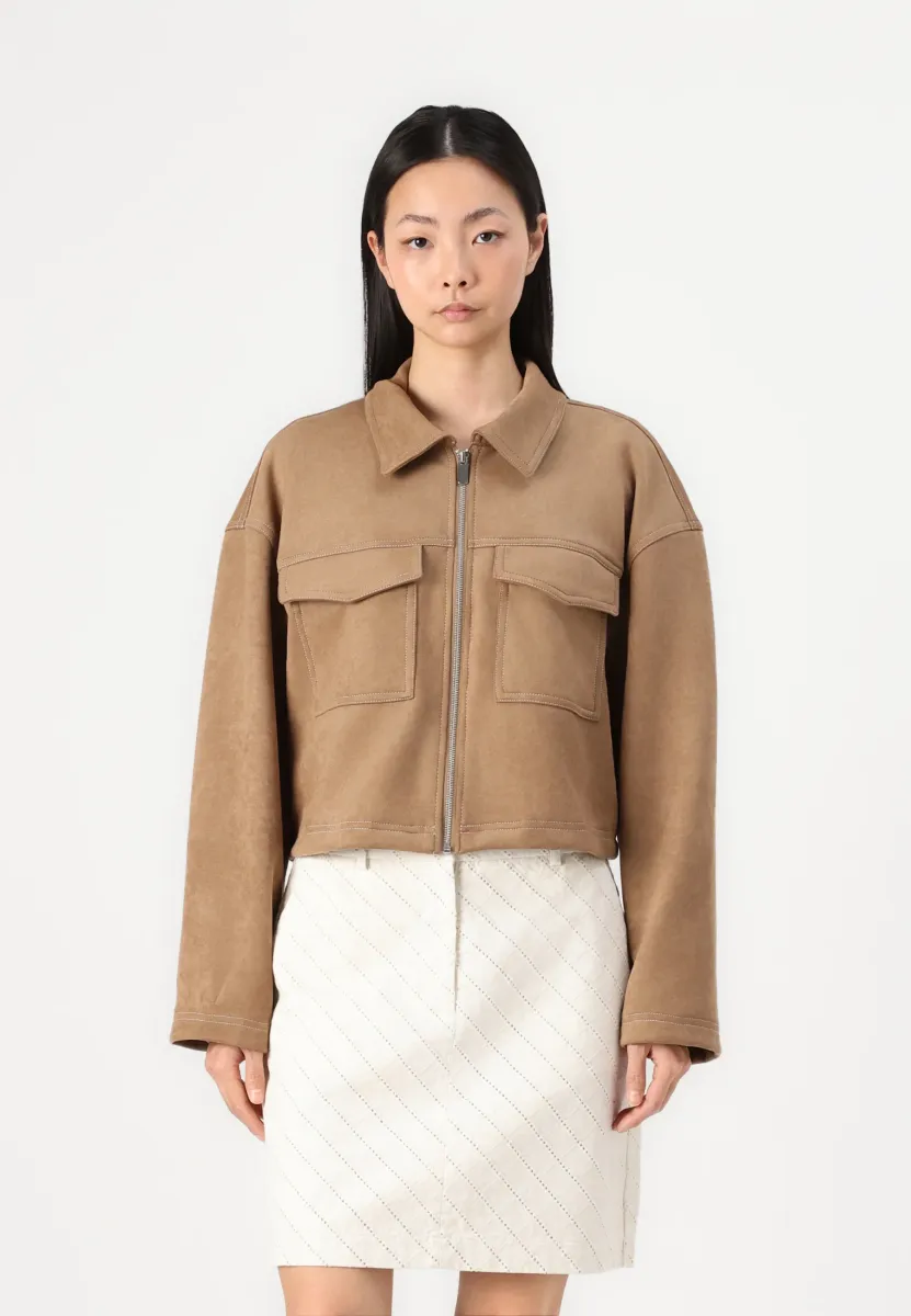 ONLSTINA LIFE CC PNT - Kunstlederjacke - cocoa créme