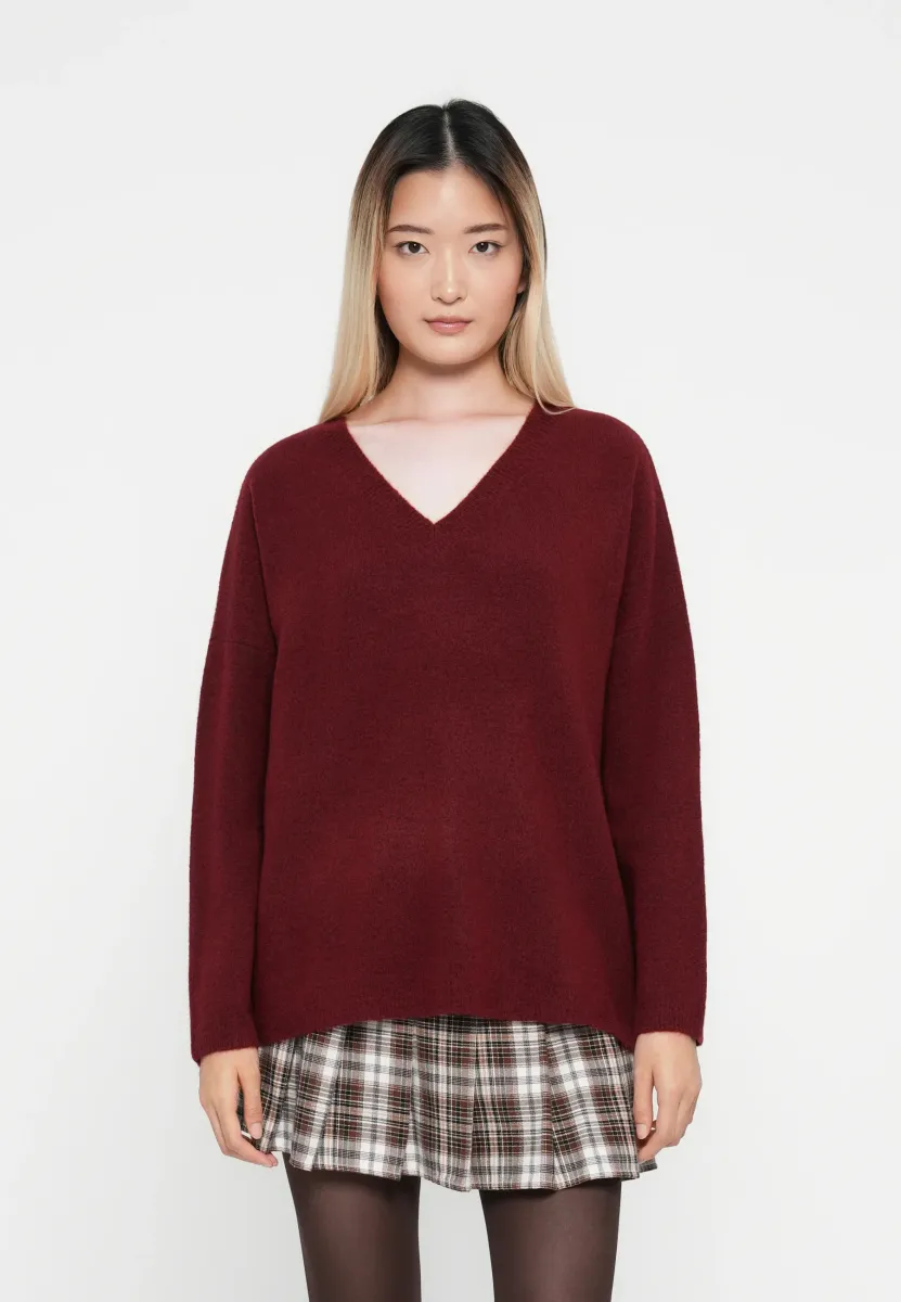 ONLTALIO LONG V NECK  - Strickpullover - cabernet