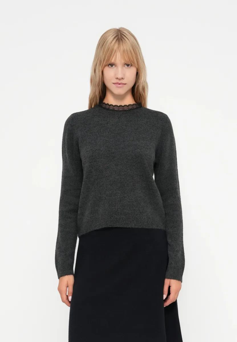 ONLTAMMY O NECK  - Strickpullover - dark grey melange