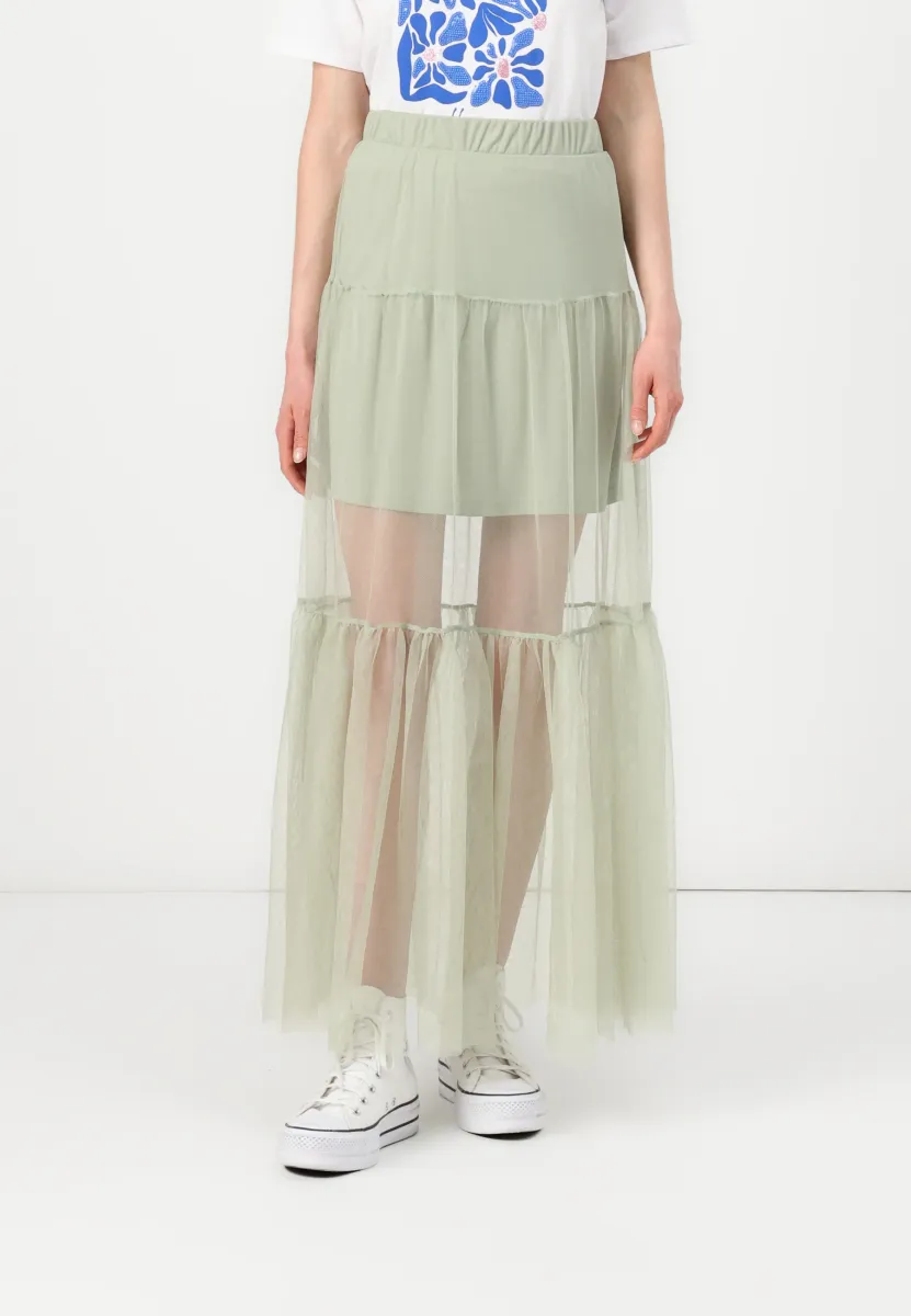 ONLTULLA LONG SKIRT BOX - Maxirock - desert sage