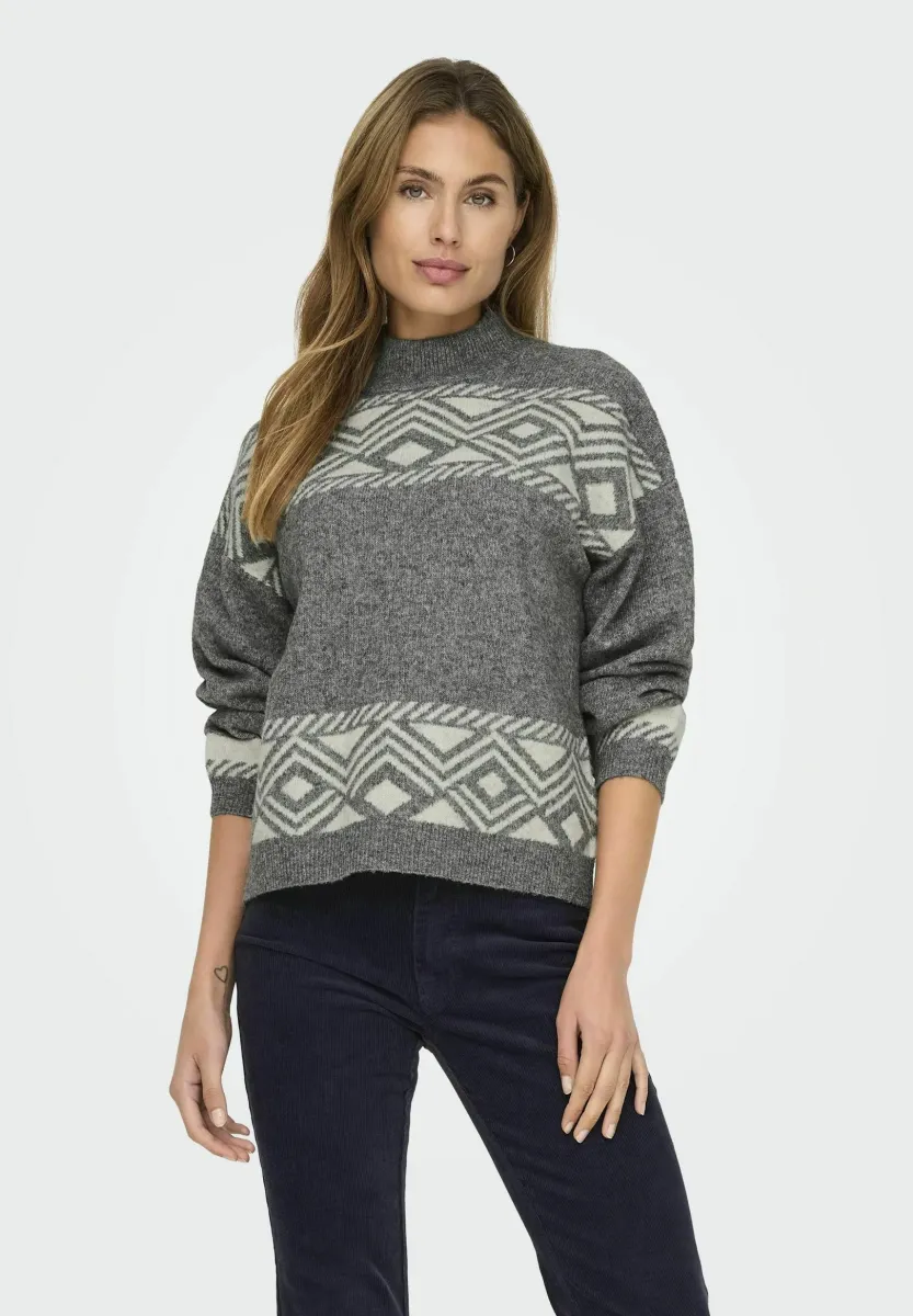 ONLVICTORIA - Strickpullover - medium grey melange
