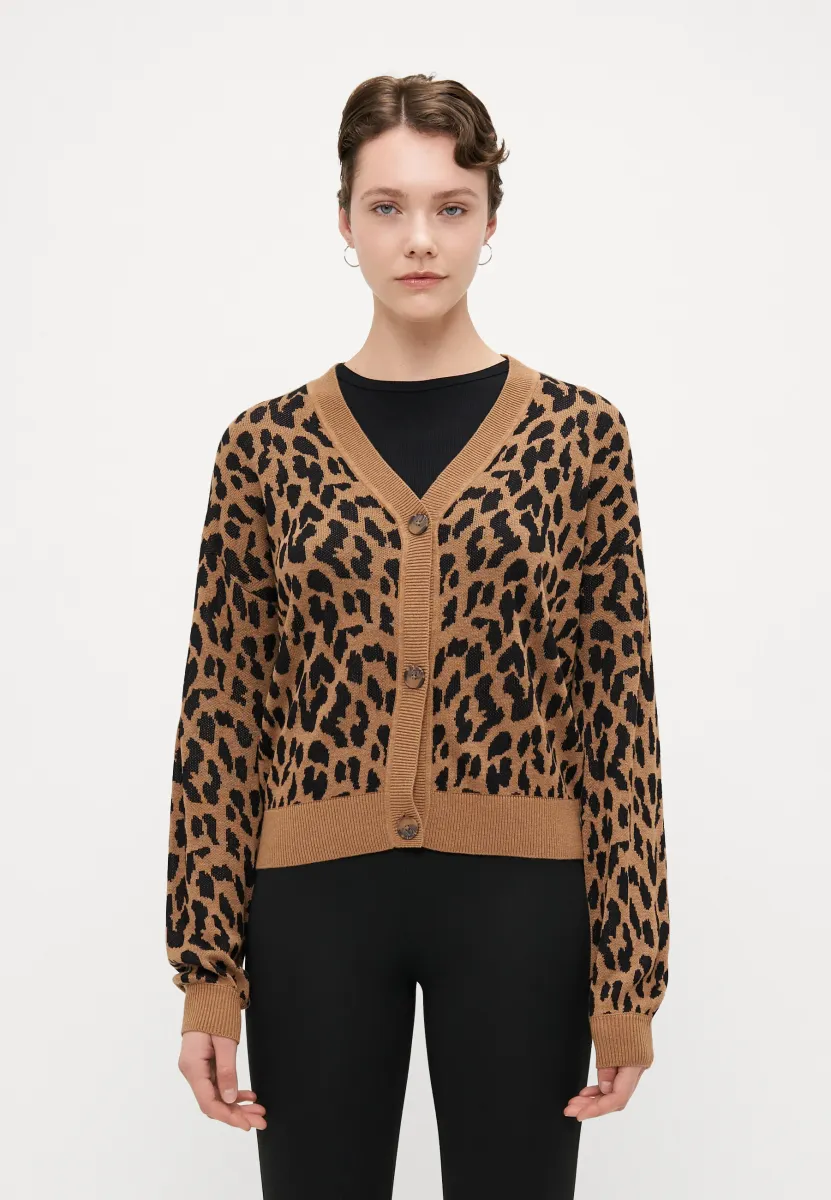 ONLVIENNA CARDIGAN - Strickjacke - toasted coconut/black