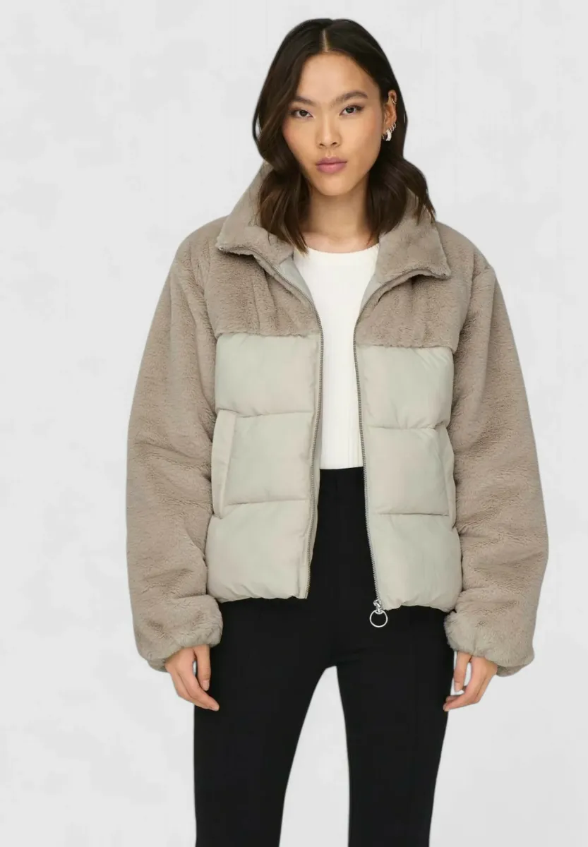 ONLWANJA FUR PUFFER MIX JACKET NOOS OTW - Winterjacke - beige