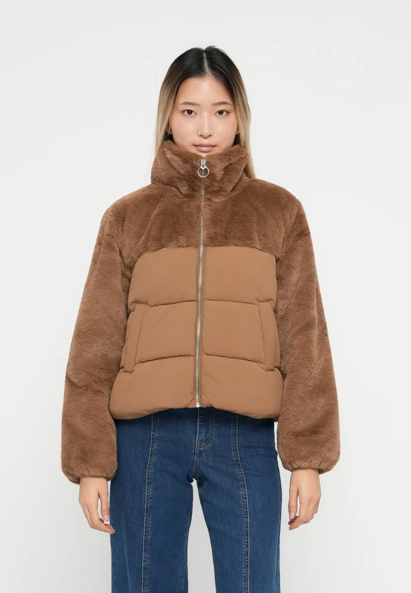 ONLWANJA FUR PUFFER MIX JACKET NOOS OTW - Winterjacke - cocoa créme
