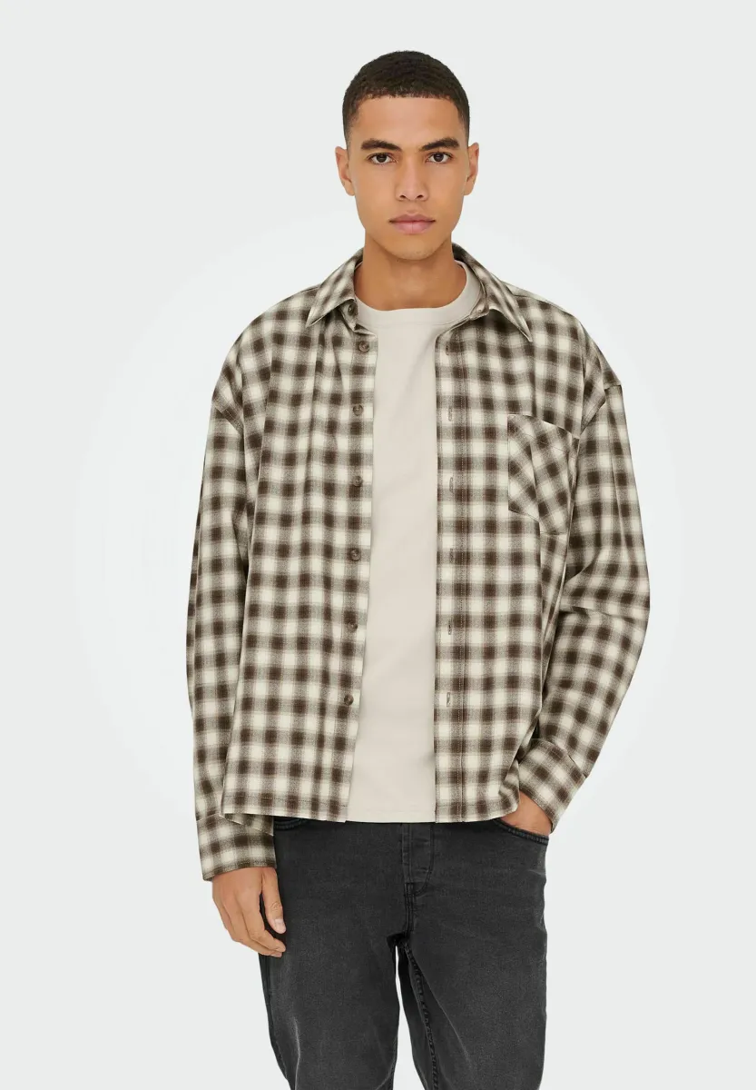 ONSELLIOT RELAXED CROPPED LS - Hemd - walnut