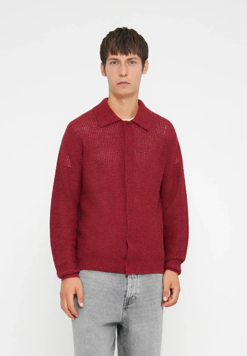 ONSGLEN - Strickjacke - merlot