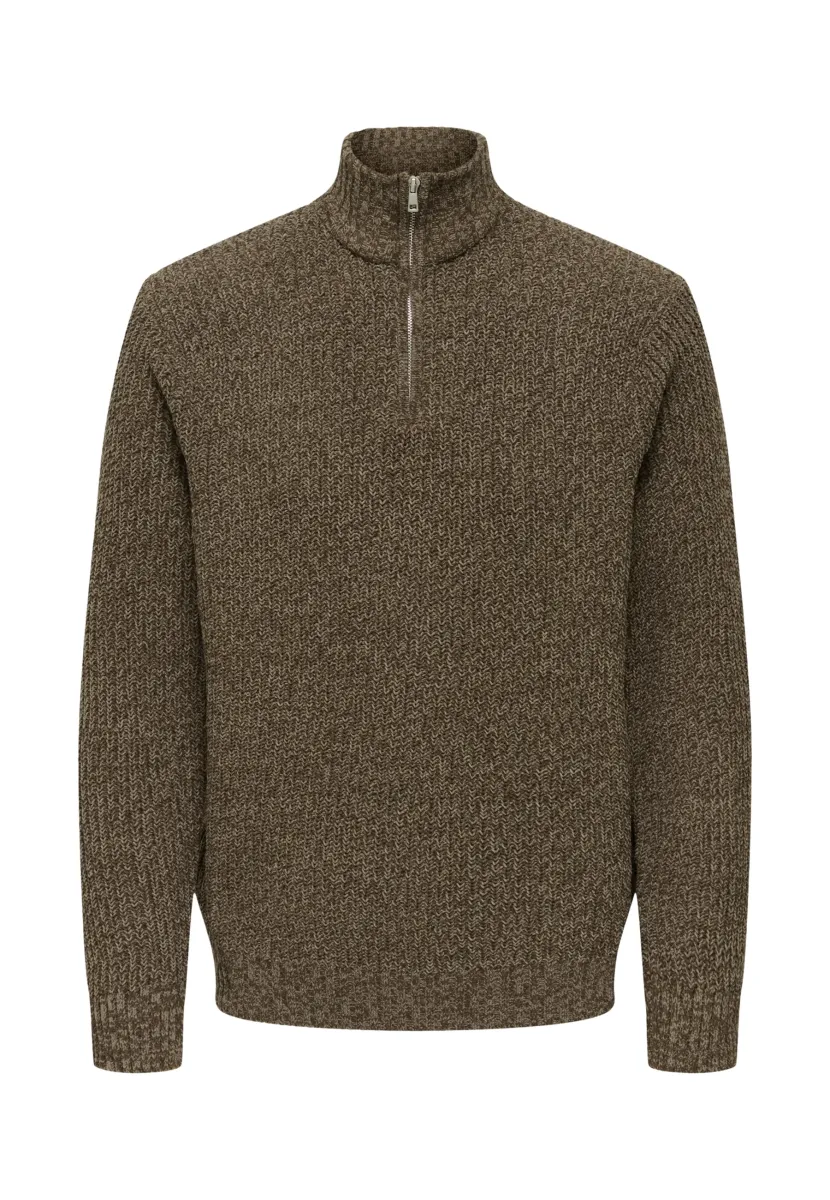 ONSJOIN REG LS HIGH NECK  - Strickpullover - braun