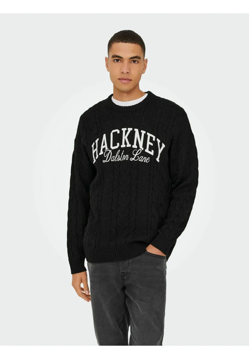 ONSMACK CREW NECK - Strickpullover - black