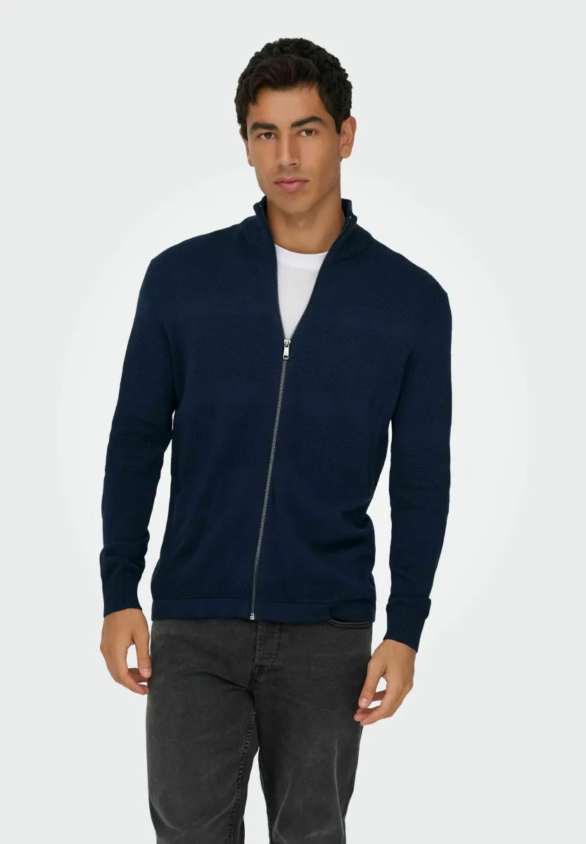ONSMALIK PIN ZIP - Strickjacke - navy blazer