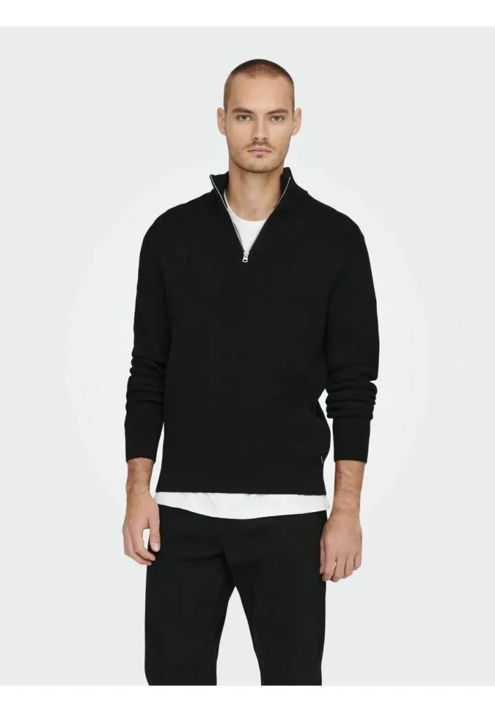 ONSPHIL HALF ZIP  - Strickpullover - black