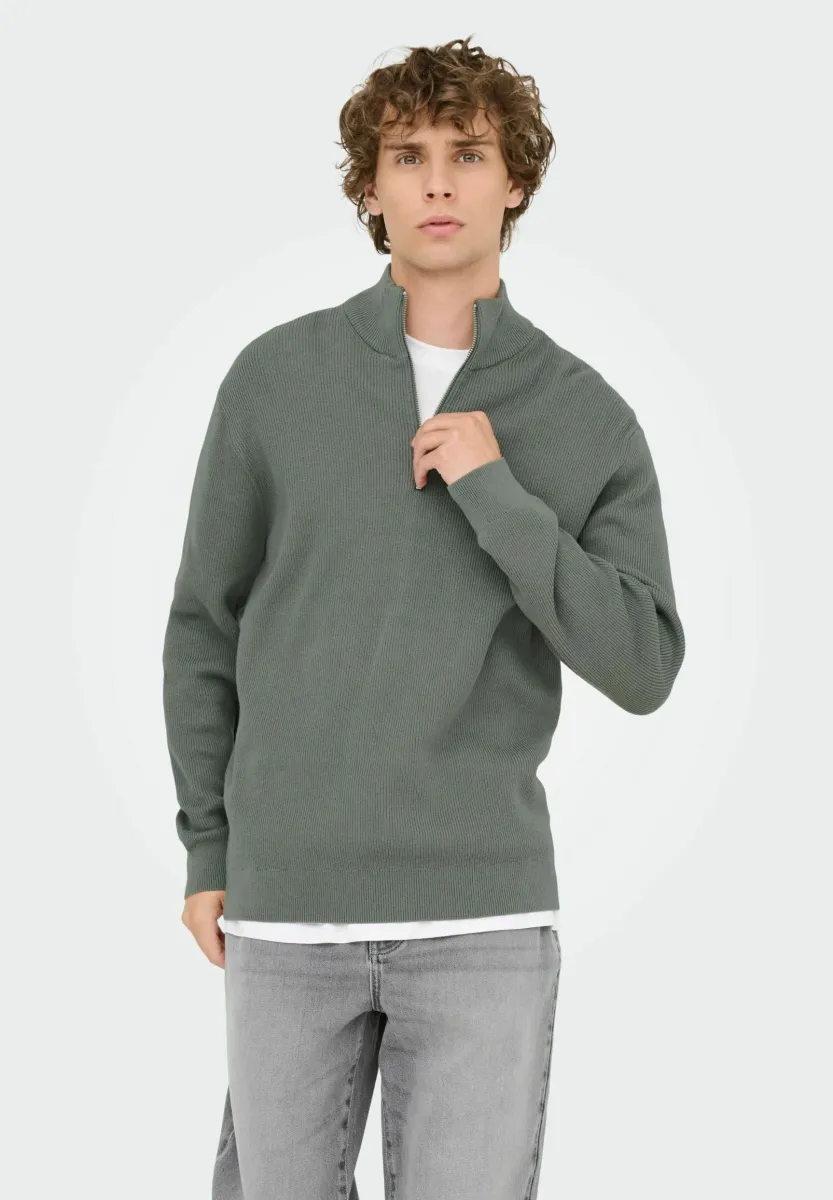 ONSPHIL HALF ZIP  - Strickpullover - castor gray