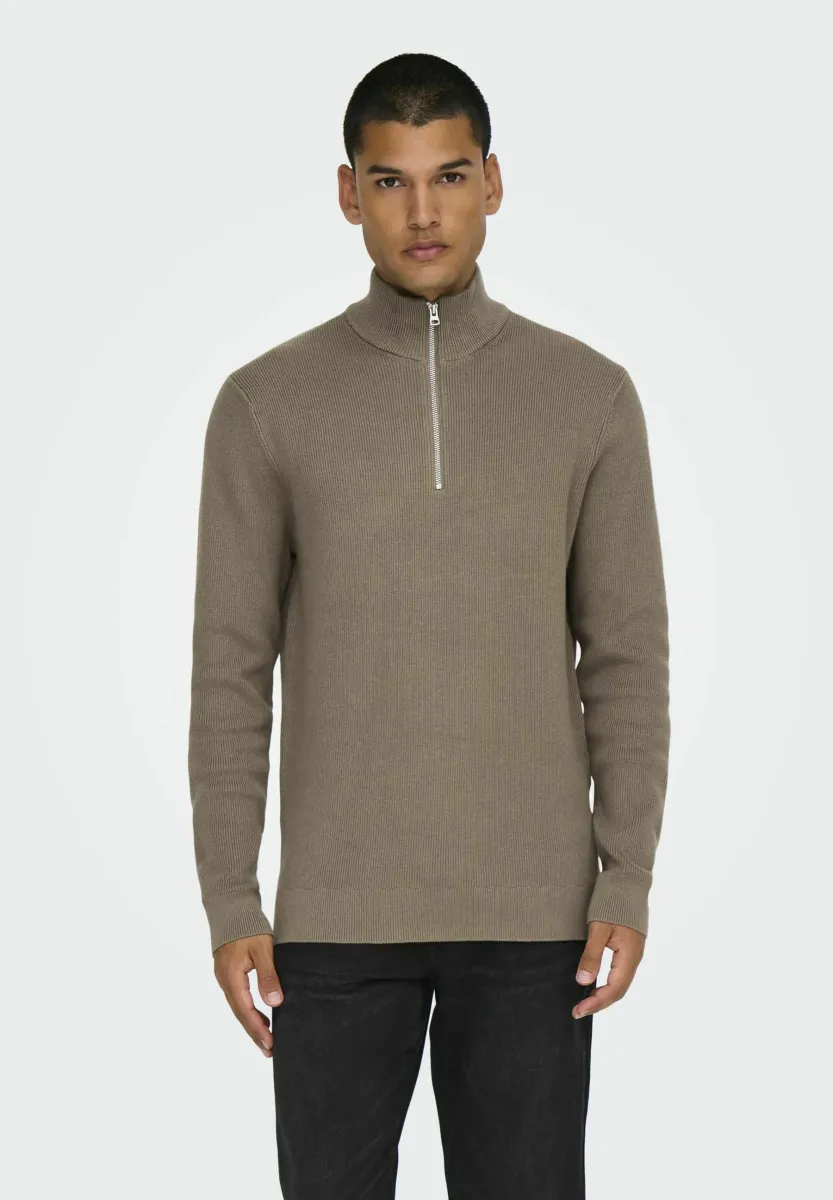 ONSPHIL HALF ZIP  - Strickpullover - desert taupe