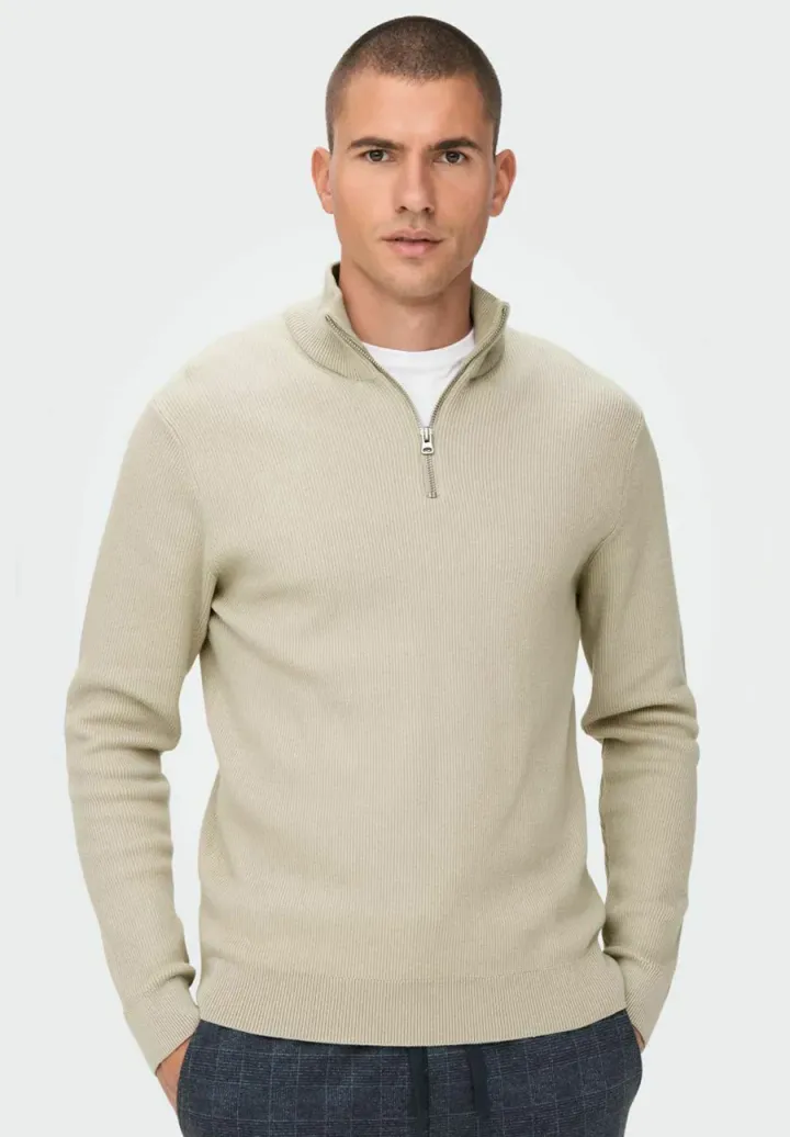 ONSPHIL HALF ZIP  - Strickpullover - silver lining